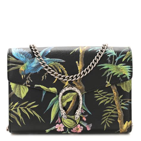 gucci tropical print dionysus|GUCCI Calfskin Tropical Print Mini Dionysus Shoulder Bag Black .